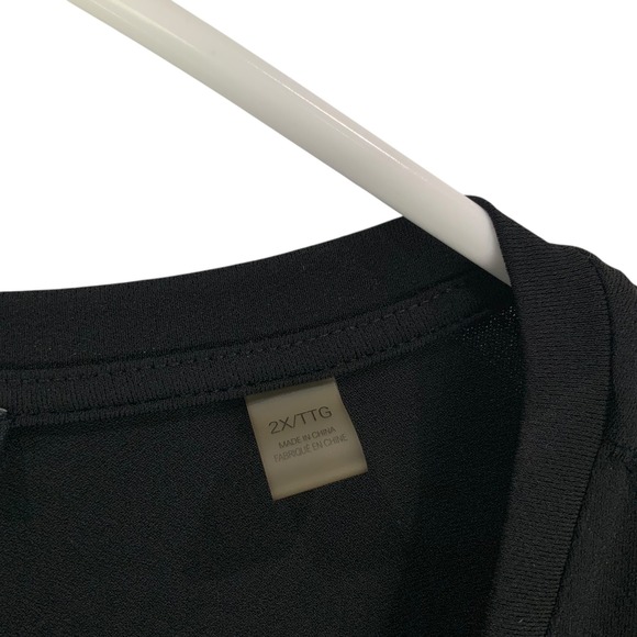 T Tahari Ruched Sleeve V-Neck Blouse Women 2X Polyester Spandex Black Workwear - Picture 5 of 7